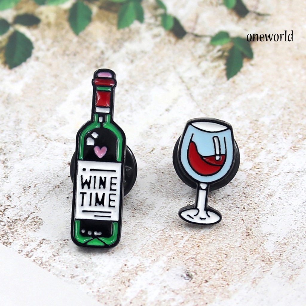 OW@ Brooch Pin Stylish Durable Wine Bottle Shape Brooch Pin Denim Jacket Badge Jewelry Scarf Bag Sweater Decor