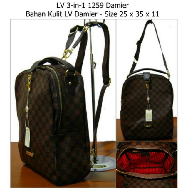 Tas LV Ransel 3in1 1259 Damier