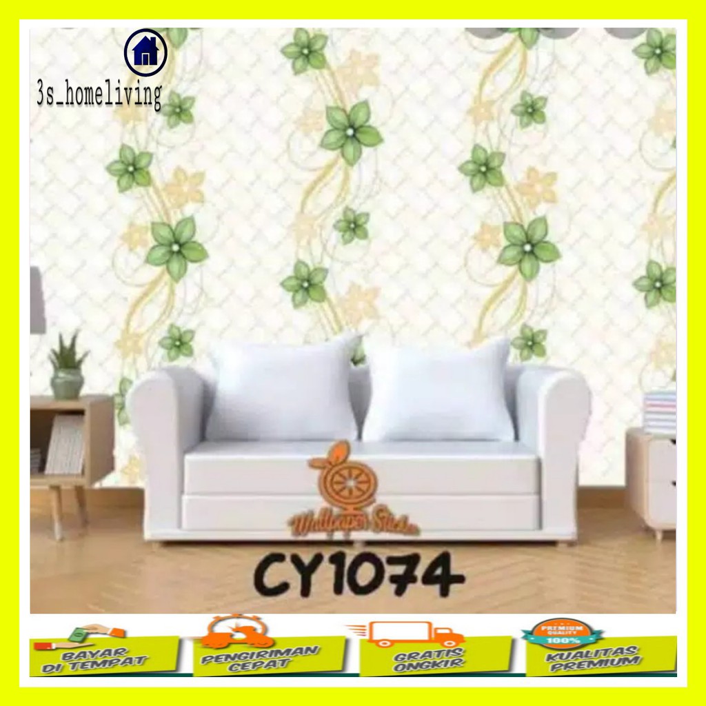 (COD) Wallpaper Dinding Anyaman Hijau / Wallpaper Anyaman Hijau / Wallpaper Hijau 900