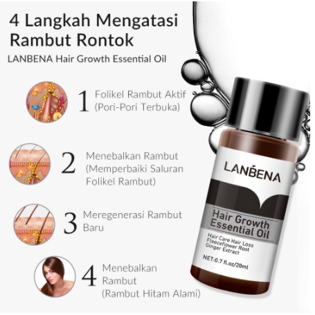 [BPOM] LANBENA Hair Growth Essential Oil & Care Essence Spray - Mencegah Kerontokan - 20mL-2