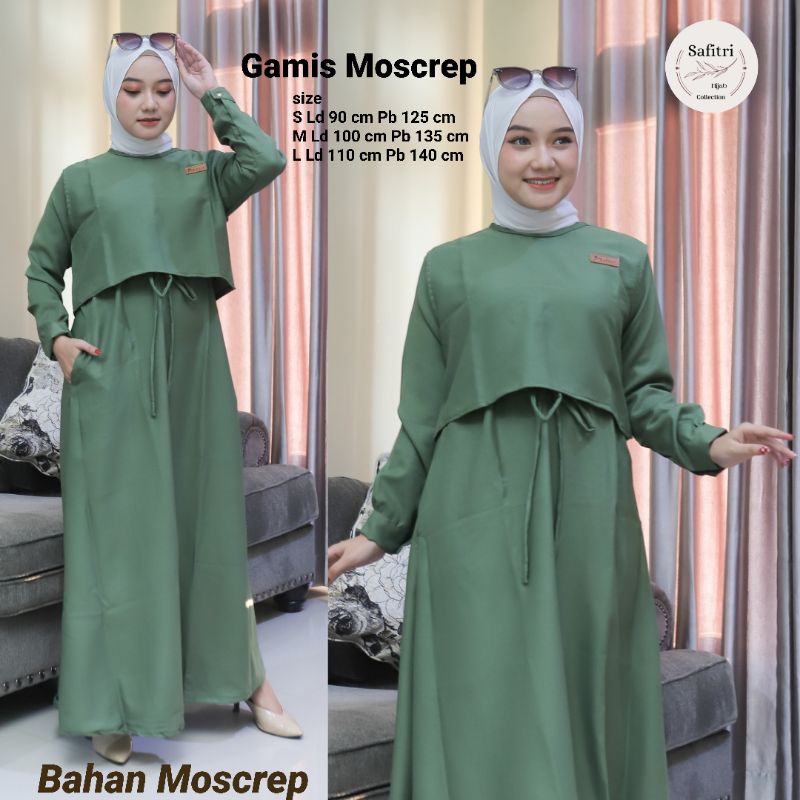 Gamis Moscrep Terbaru by ORI SAFITRI size S M L