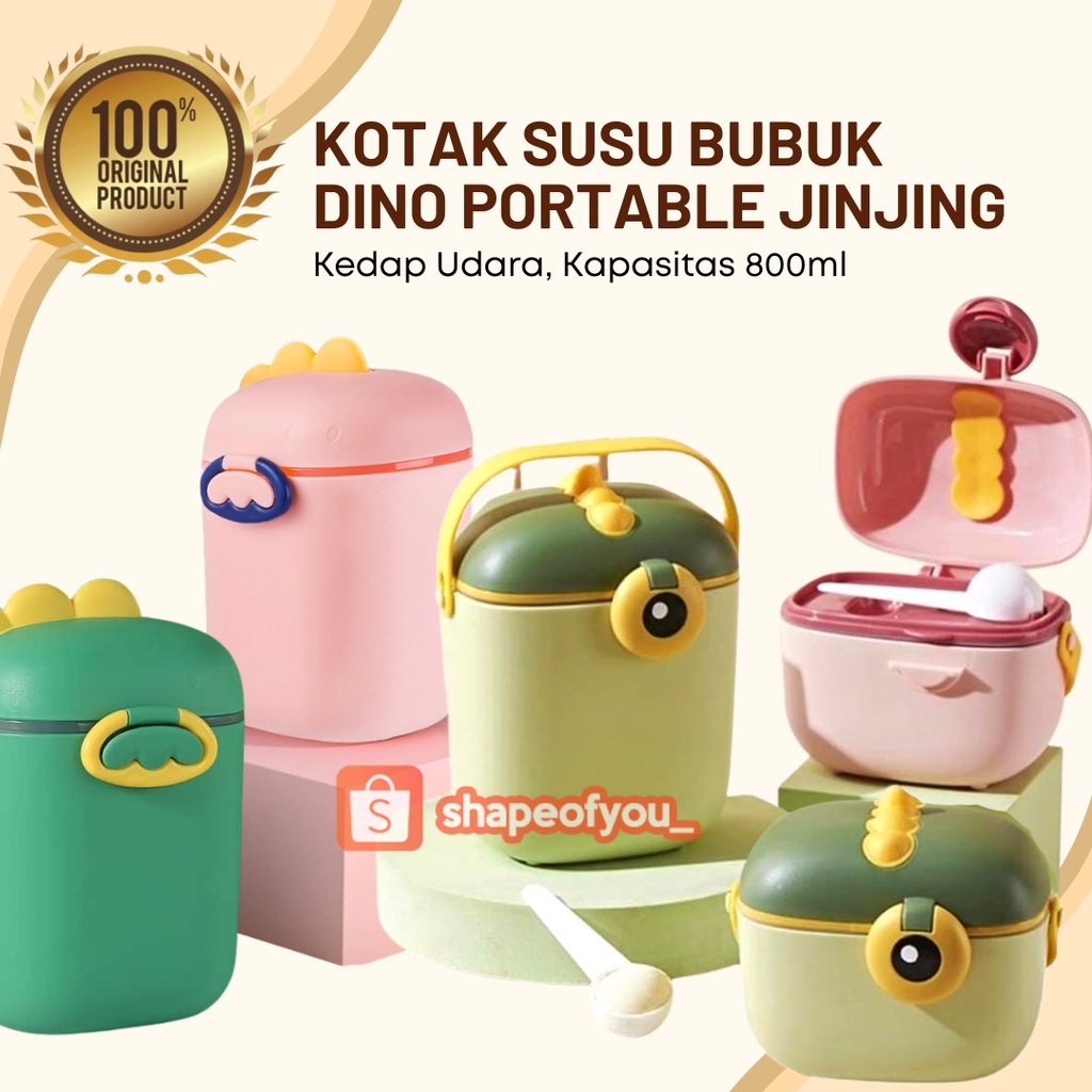 Kotak Tempat Susu Bubuk Bayi Anak 800 ml Besar Dino Snack Container Kotak Susu Anak Viral