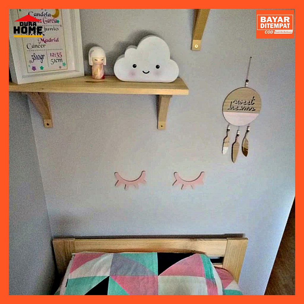 Rak Dinding, Natural Floating Shelves Wall Mounted, Wall Shelves for Bedroom, Kitchen, Bathroom