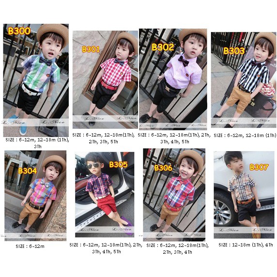 B300-B307 / BAJU KAMEJA BOY / KAMEJA ANAK / SETELAN ANAK