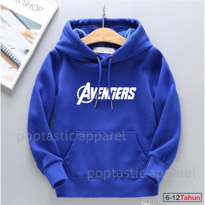 AVENGERS MARVEL Jaket Distro Sweater Hoodie anak Laki-laki perempuan LOGO FLEECE TEBAL