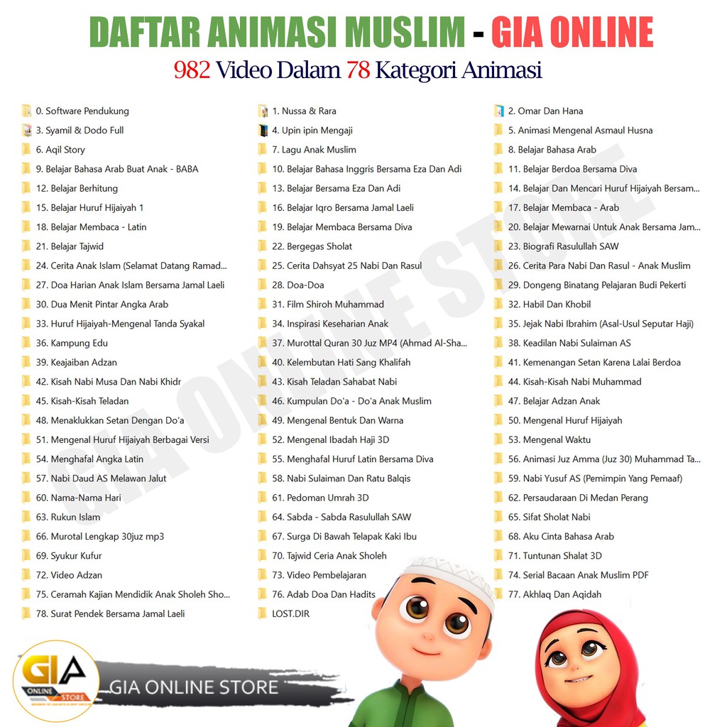 Flashdisk Video Edukasi Anak Muslim 32gb Video Anak Islam Terbaru Free 2 Otg Film Kartun Muslim Shopee Indonesia