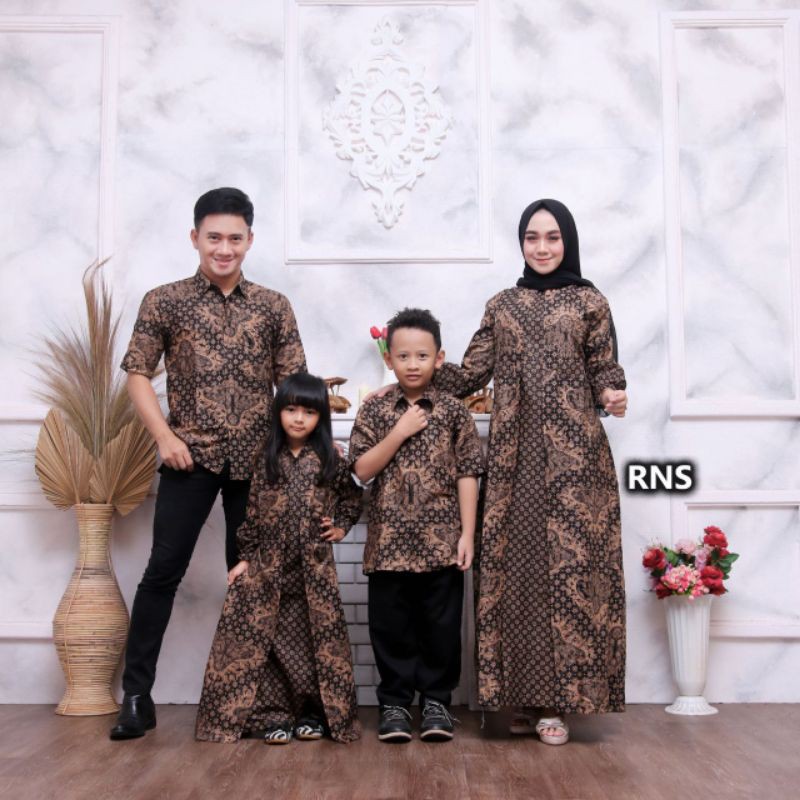 BISA PISAH Batik Couple Keluarga Sania ruffle ori ndoro jowi TERMURAH-Motif 4