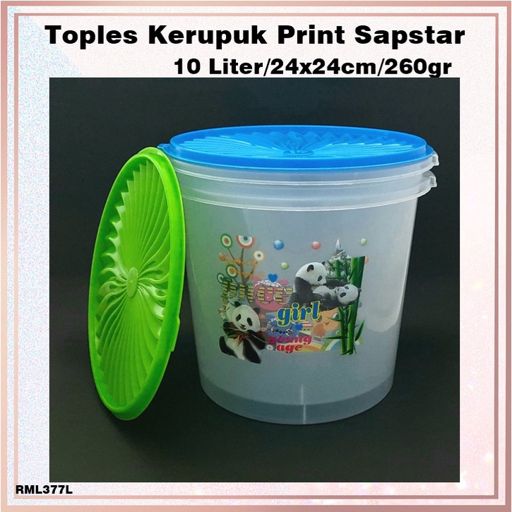Toples Kerupuk/Penyimpanan Makanan Sapstar 10 Liter