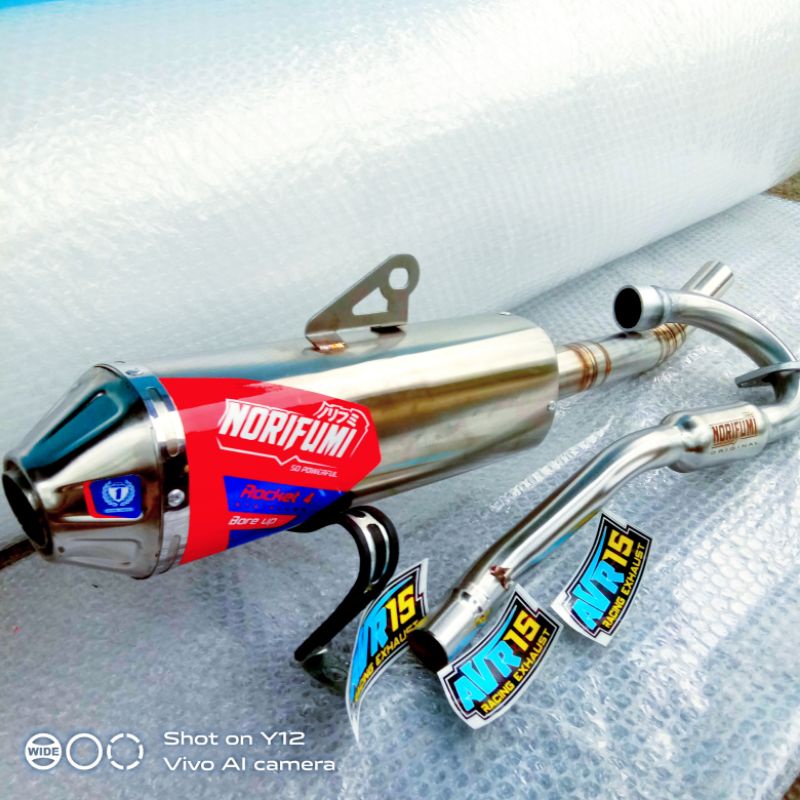 KNALPOT CRF NORIFUMI ROCKET4 STENLIS PNP (MESIN STANDARD)KLX D-TRACKER WR155-5