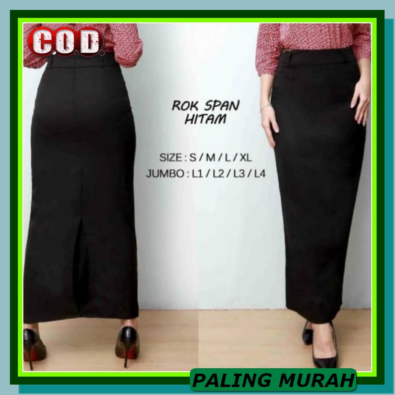 Bawahan Rok Plisket Bagus Premium Import Polos Model A Lebar 236 WW612 Rok Kerja Panjang Hitam Rok