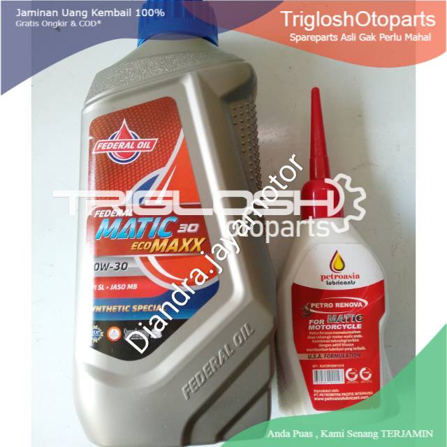 DIJAMIN ASLI MURAH Paket oli matic federal + oli gear for all Matic Honda yamaha suzuki