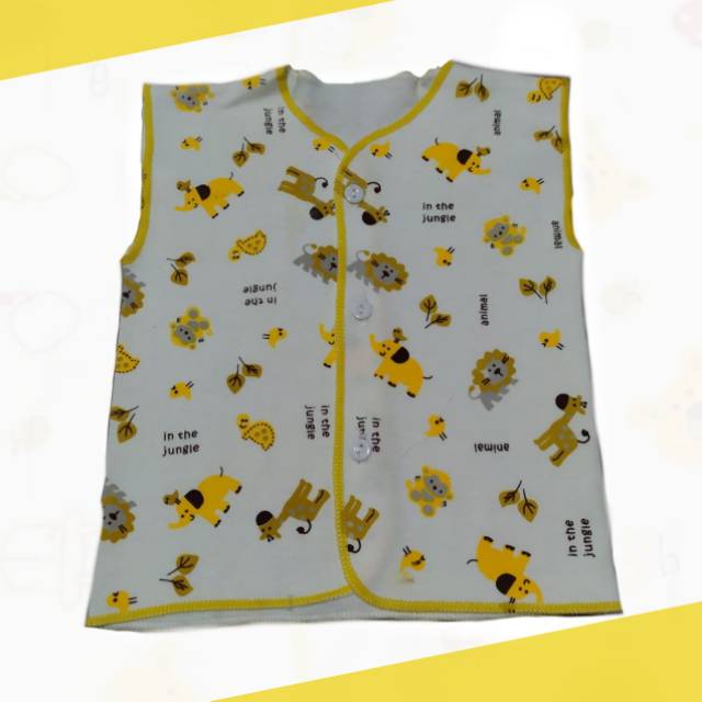 Baju bayi Kutung Tanpa Lengan Motif Newborn 6 pcs