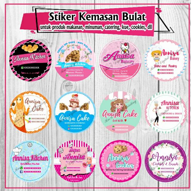 

Label stiker bulat diameter 5cm untuk catering,bakery,kue,snack,cookies,toples,dll