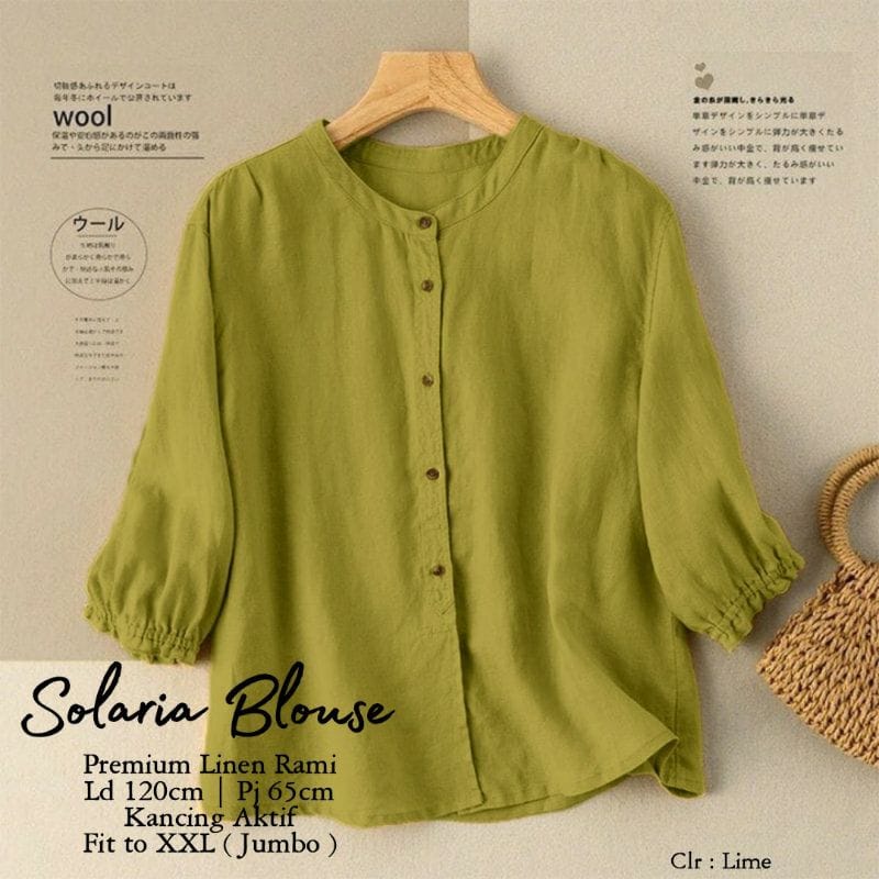 SOLARIA ATASAN JUMBO KEMEJA BLOUSE BIG SIZE KEKINIAN KOREAN STYLE TERBARU BR