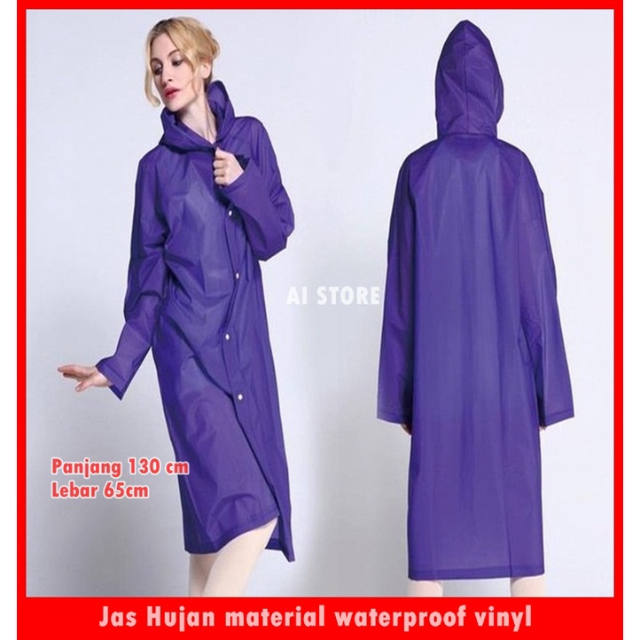 Jas HUjan Eva Raincoat Lightweight Dewasa Jubah Ponco Unisex Material Waterproof Vinyl