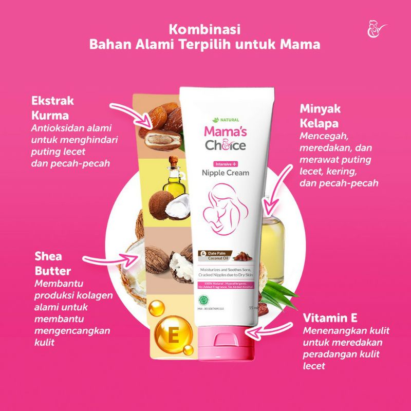 Mama's Choice Intensive Nipple Cream / Cream Puting Lecet / Aman Untuk Bayi