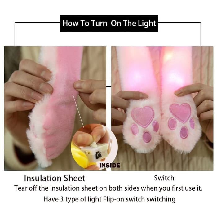 CUCI GUDANG Topi Boneka Lampu LED Cantik Karakter SANTA/Rabbit/Pikachu/Unicorn Dancing  KROP KOREA