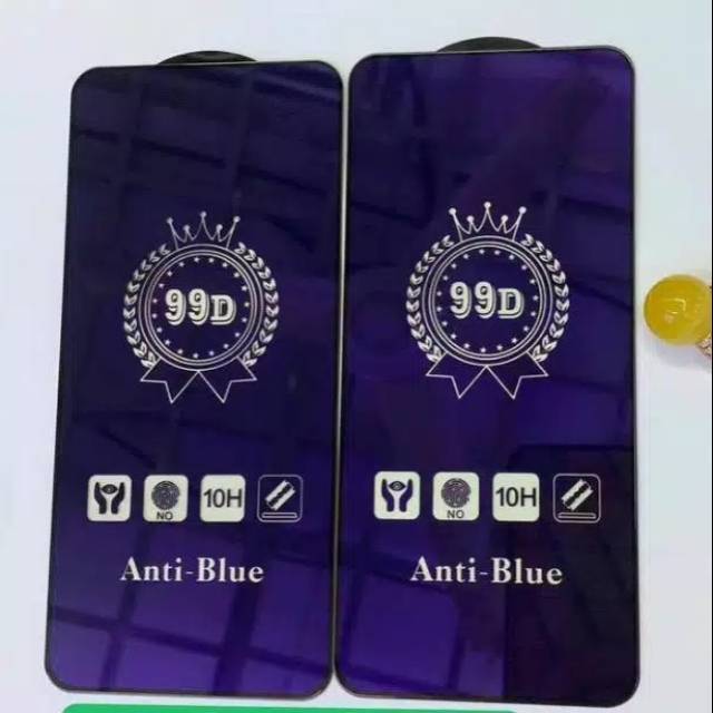 TEMPERED GLASS FULL BLUE ANTI BLUE LIGHT/RADIASI oppo a3s,a5s,a1k,a9 2020,a52020,a92,a31,a12,a91-tg