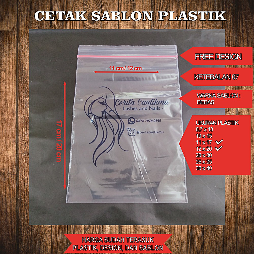 Sablon Plastik Klip 11x17 dan 12x20