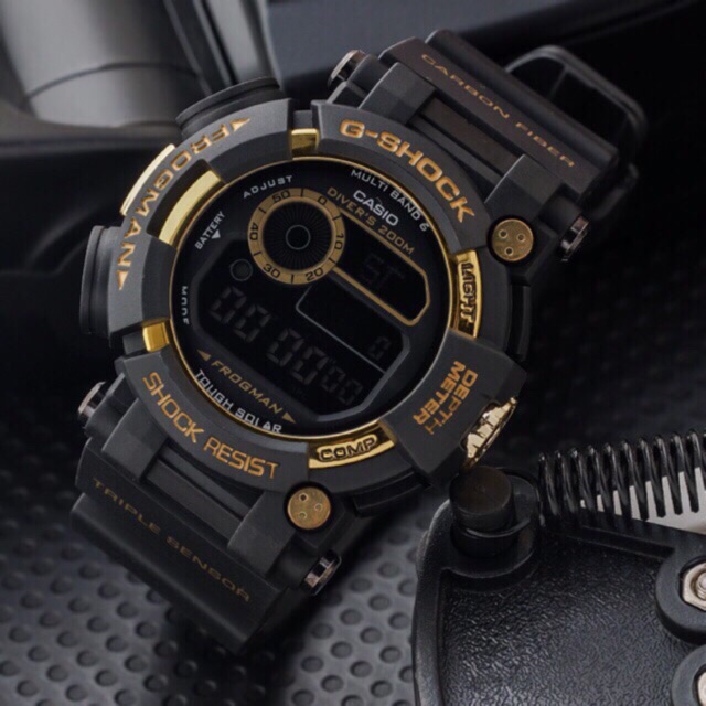 JAM TANGAN NEW G SHOCK GWF-1000BF FROGMAN DIGITAL RUBBER BIRU