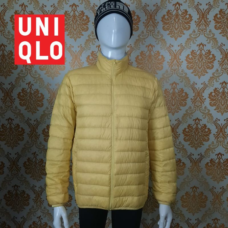 jaket uniqlo ultralight yellow bulu angsa ringan outdoor gunung