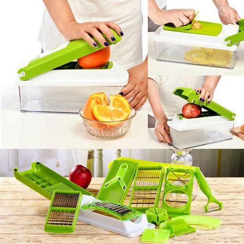 Genius Nicer Dicer Plus - Alat Pemotong Parutan Pengupas Masakan, Alat Pemotong Buah dan Sayuran