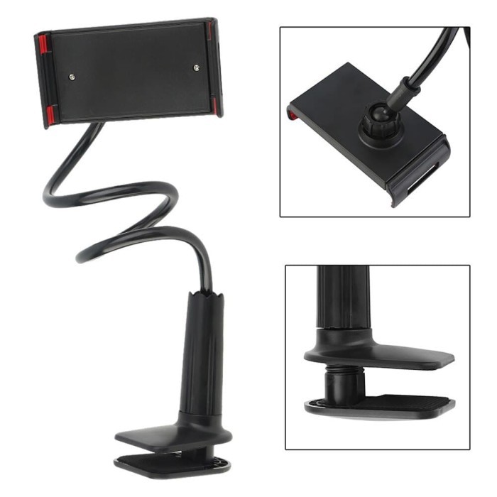 HOLDER TABLET HP BRACKET STAND KLIP 360 LAZY POD CLAMP JEPIT MEJA DESK