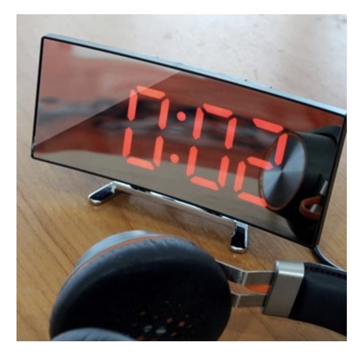 Jam Meja Digital Led Weker Alarm Clock Mirror DS-6507 RED