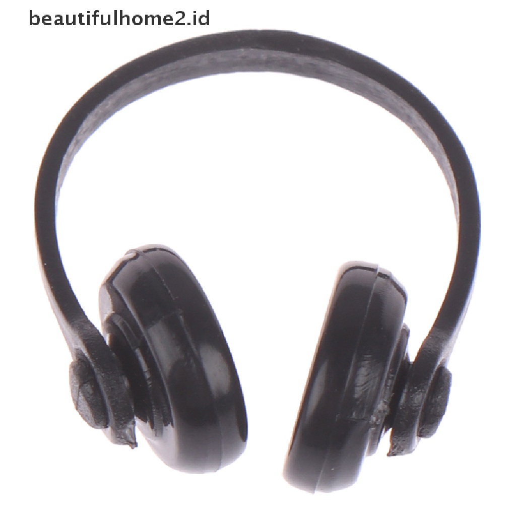 (Beautifulhome2.Id) 2pcs Miniatur Headphone Wireless Skala 1: 12 Bahan Plastik Untuk Dekorasi Rumah Boneka