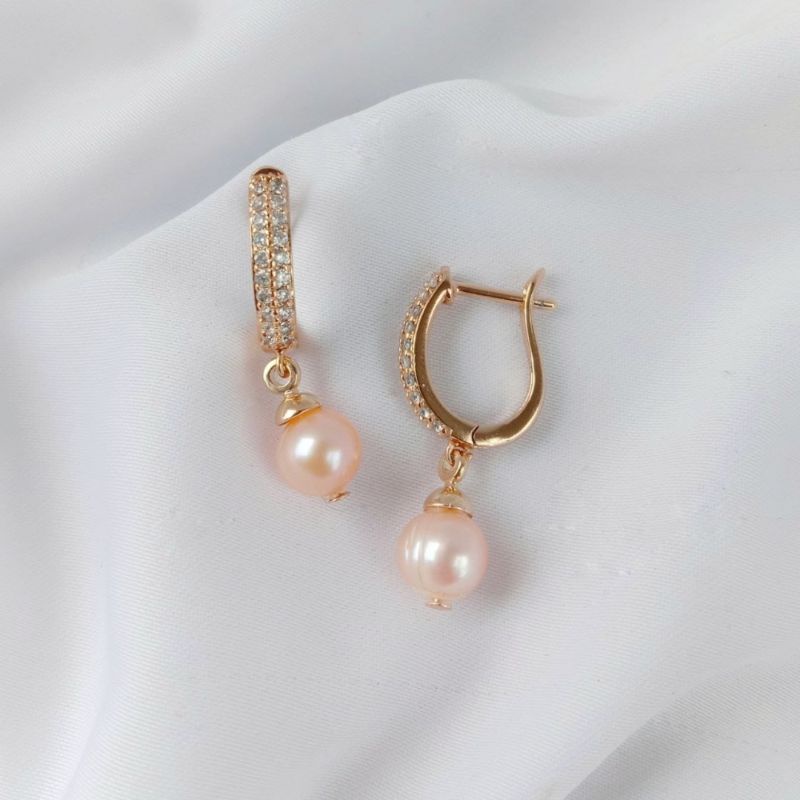 Anting lapis emas mutiara air tawar asli lombok Anting anting wanita Anting mutiara lombok asli Anti