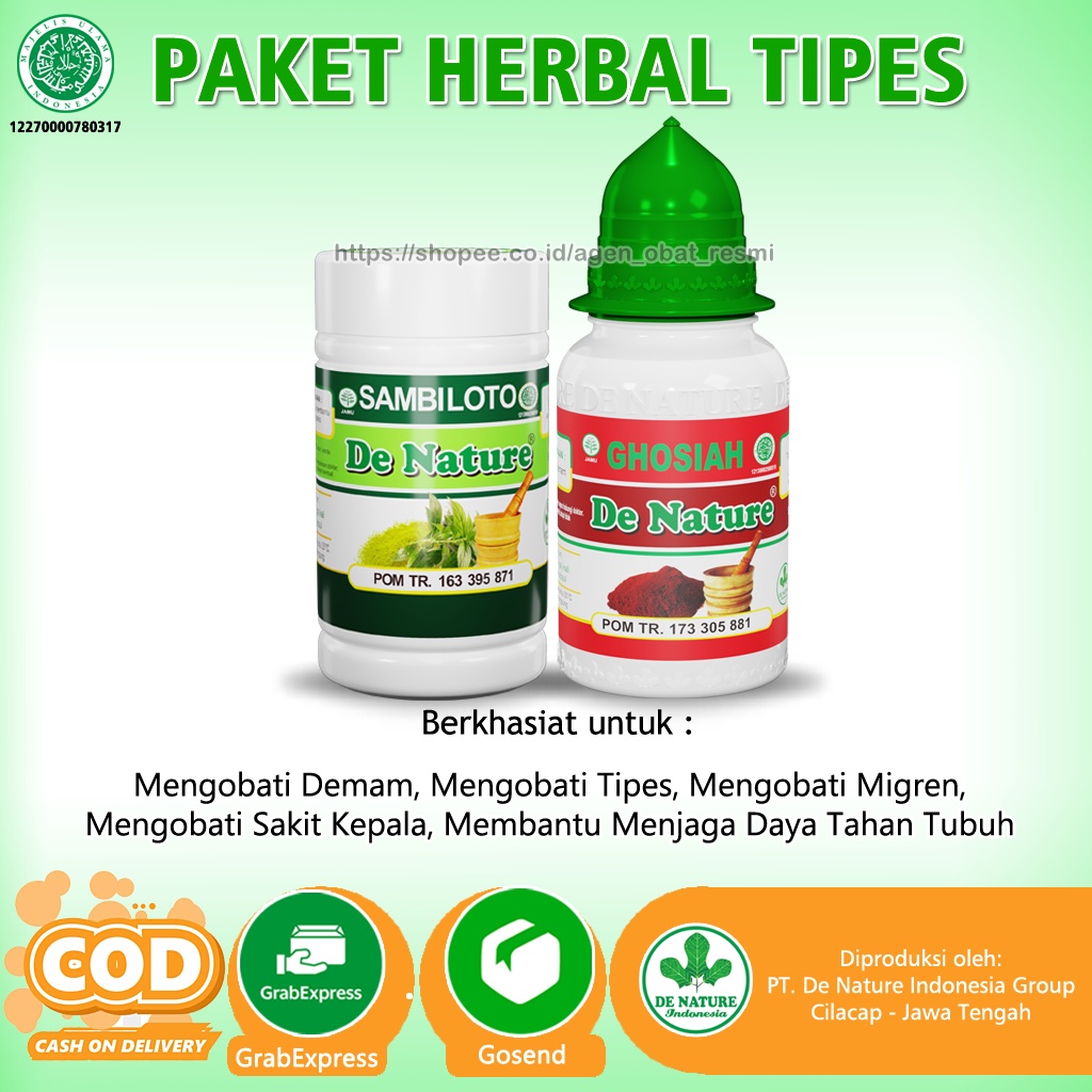 ORIGINAL Obat Tipes Aman Untuk Anak, Anak dan dewasa DE NATURE Obat Tipes, Typhus, Demam, Obat DBD