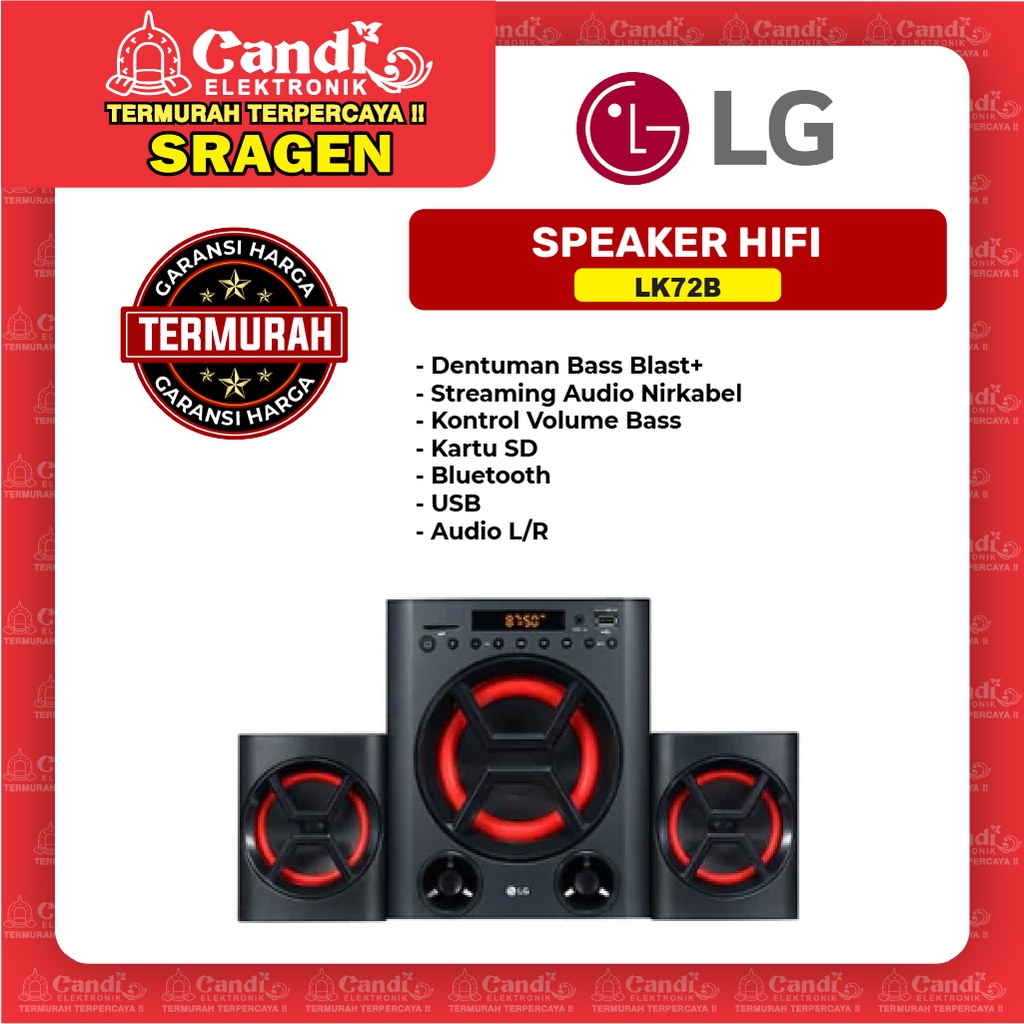 LG Speaker Aktif XBoom Deep Bass sound Bluetooth - LK72B