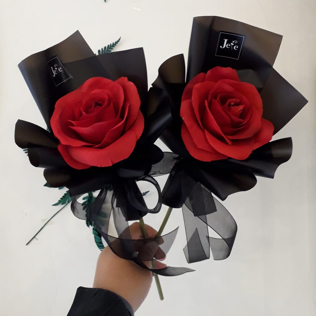 Artificial Single Stem Rose Buket Bunga Mawar Palsu 