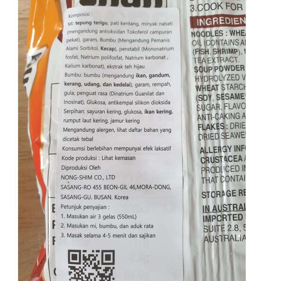 

2.2 sale Champong ramen 124 gr nongshim rasa seafood cumi dari korea langsung