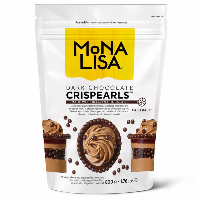 

Callebaut Monalisa Dark Chocolate Crispearls Pearl Topping Coklat 200gr