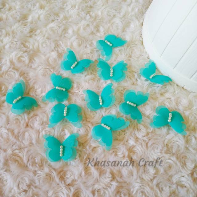 Aplikasi kupu organza ~ toska