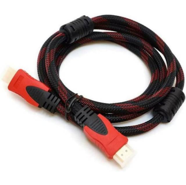 Kabel HDMi to HDMI 1.5 Meter Nylon High Speed HDTV Cable 1.5M Merah - Tebal