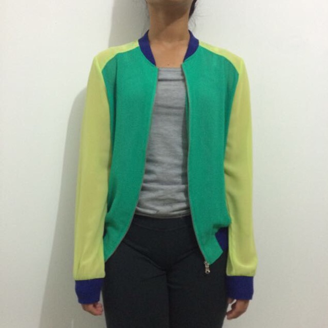 Stradivarius color block sheer bomber