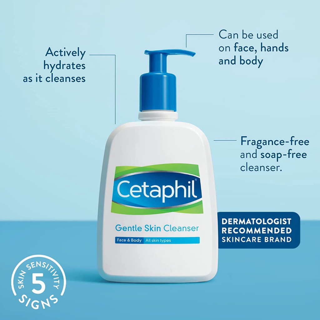 Cetaphil Gentle Skin Cleanser 500ml Sabun Pembersih Muka untuk Skin Care Cocok Untuk Segala Jenis Kulit