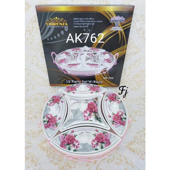 TERMURAH party set with rack prasmanan keramik fiorenza minimalis 13inch dan 15inch