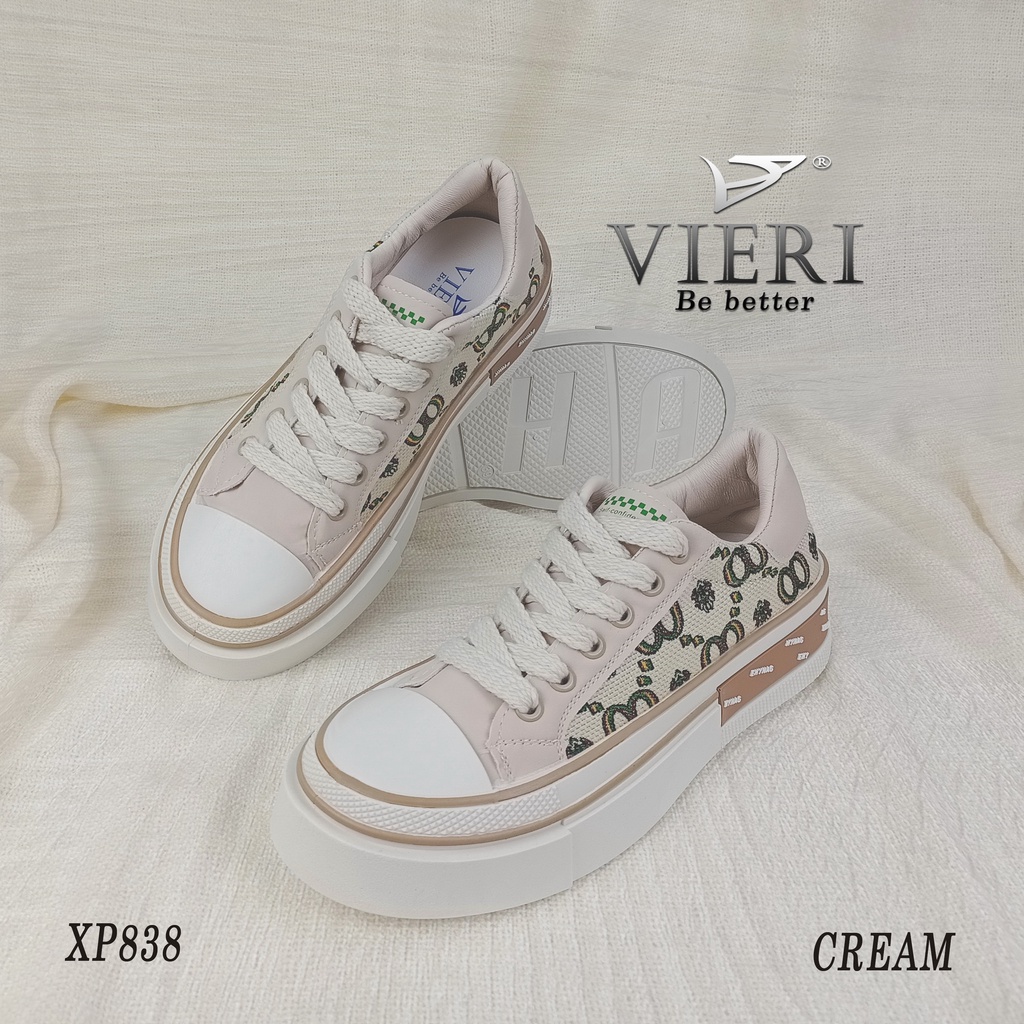 VIERI Sepatu Sneakers Wanita Sport Shoes Cream XP838-2