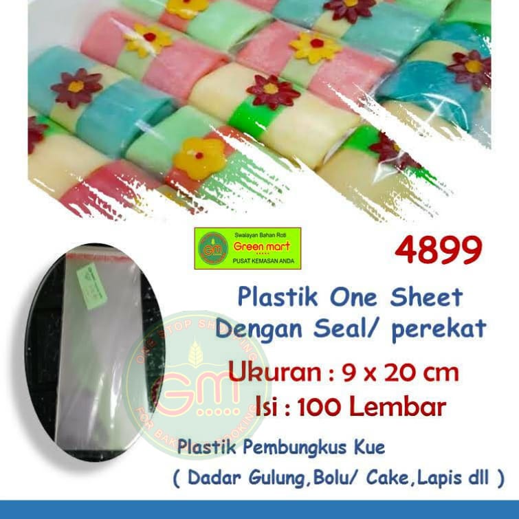 Jual Plastik One Sheet Lembaran Plastik Bungkus Dadar Gulung Plus Seal 9 X 20 Cm 1 Pack Isi 100 4434