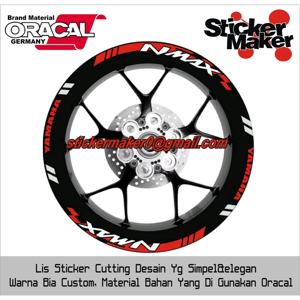 list velg sticker cutting yamaha nmax, sticker cutting list pelek