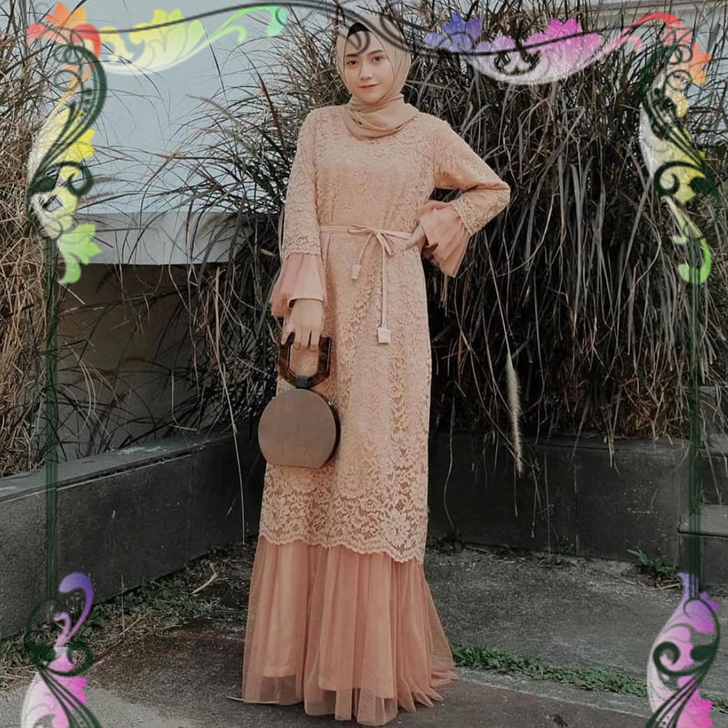 SANDY DRESS / DRESS BRUKAT / DRESS KONDANGAN / DRESS PESTA PENGANTIN/DRESS MUSLIMAH/PAKAIAN TERLARIS