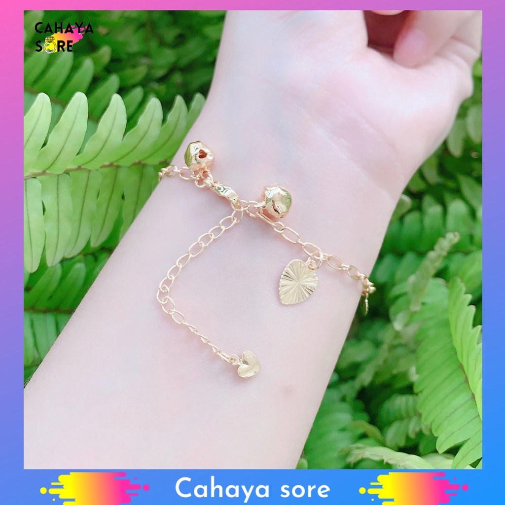 Gelang Xuping Gold Gelang Tangan Dewasa Model Rantai Kerincing G63