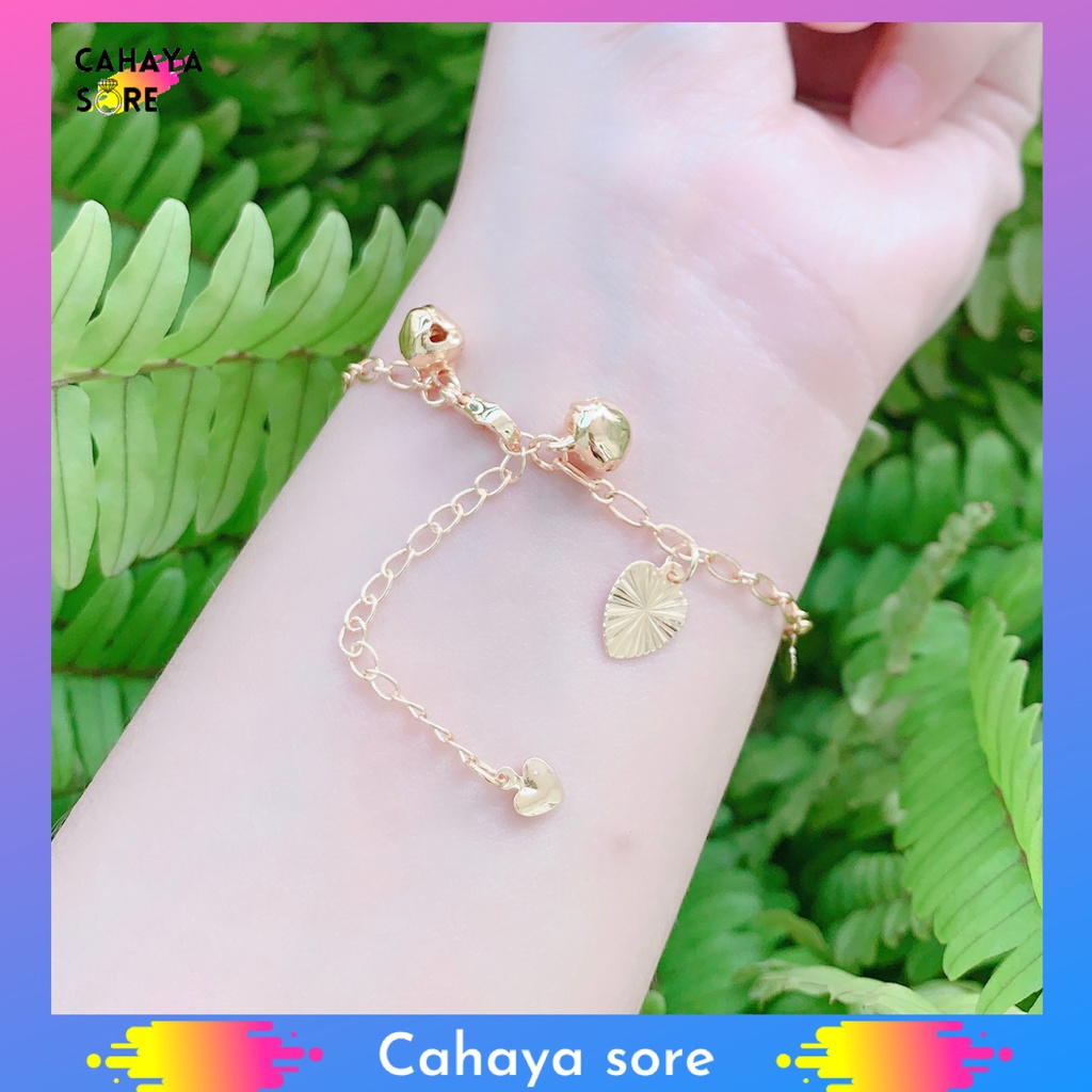 Gelang Xuping Gold Gelang Tangan Dewasa Model Rantai Kerincing G63