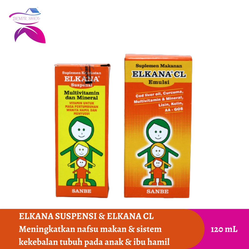 Elkana Suspensi 60 mL &amp; Elkana CL 120 mL Vitamin Penambah Nafsu Makan Anak