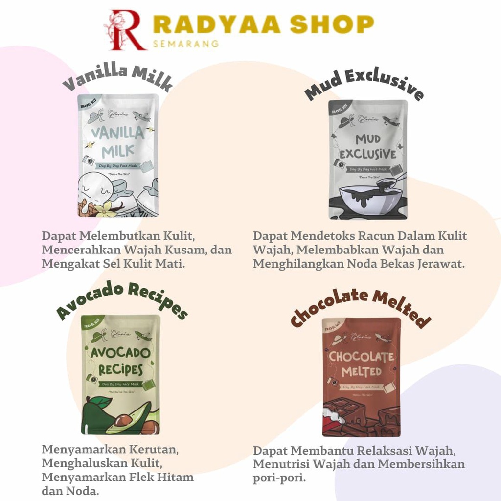 Masker Organik Masker Bubuk Masker Wajah Mini Travel Size 10gr BPOM by Lea Gloria