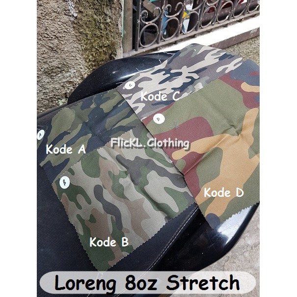 Bahan Kain Loreng Camo Stretch Melar Militer Tentara Ormas Rollan