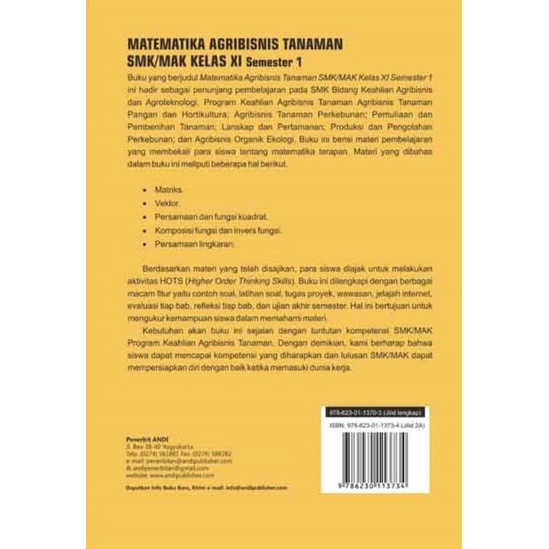 

Matematika Agribisnis Tanaman XI Semester 1 Revisi 2018
